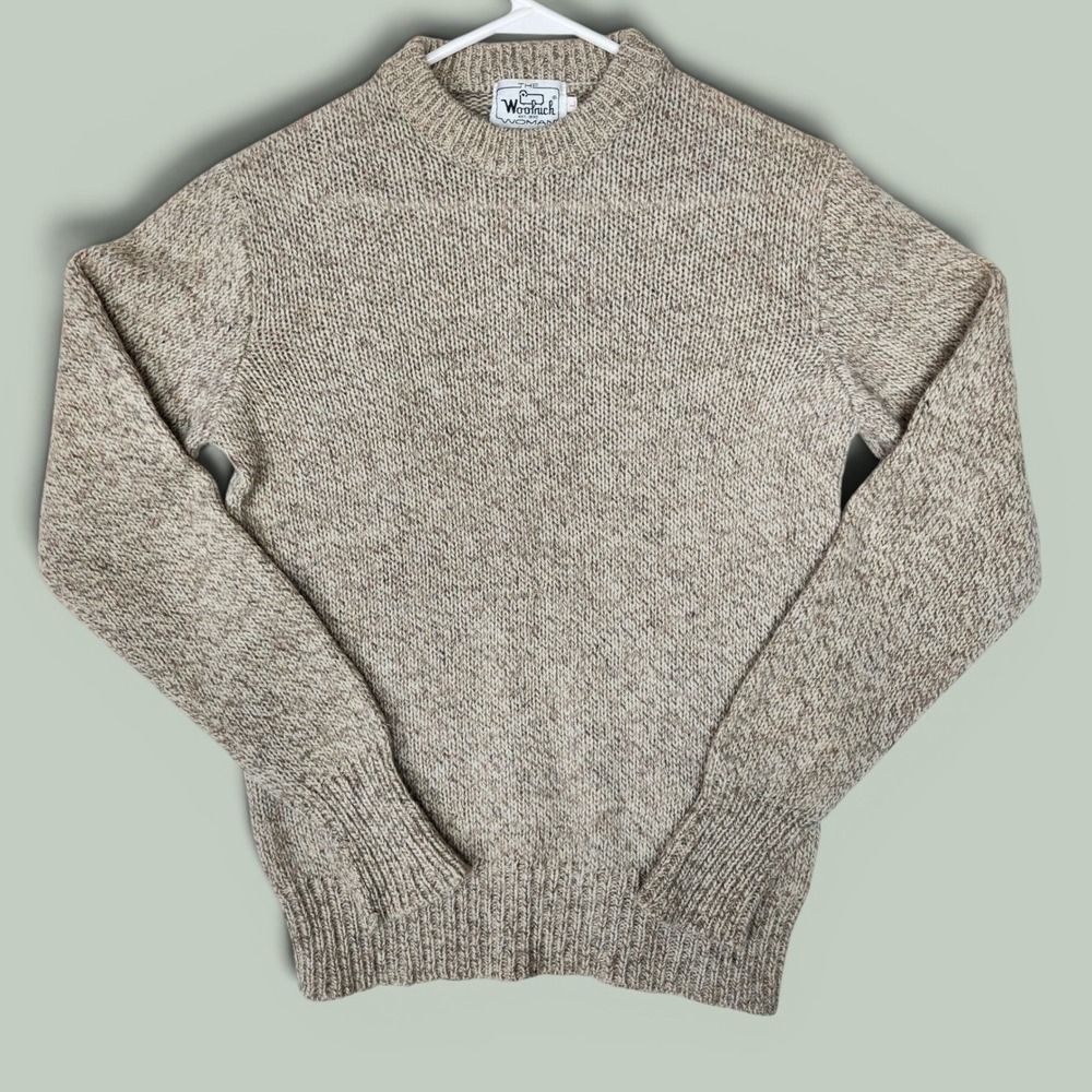 Vintage Woolrich Oatmeal Ragg Wool Knit Sweater 90s Rory Gilmore Cabincore